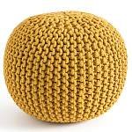Круглый вязаный пуф Yellow Knitted Ball Pouf варинант исполнения - 1 | Loft Concept в Саратове