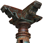 Антикварная колонна из массива тика Unique Indian Antique Column варинант исполнения - 2 | Loft Concept в Саратове