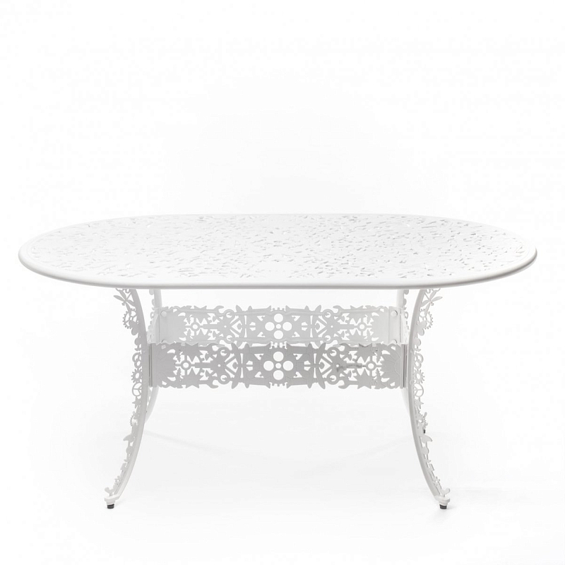 Обеденный стол Industry Collection ALUMINIUM OVAL TABLE – WHITE Белый Обеденный стол Industry Collection ALUMINIUM OVAL TABLE – WHITE Белый в Саратове | Loft Concept