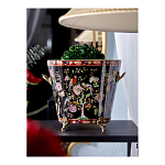 Кашпо из фарфора черная с цветочной росписью и бронзовой стрекозой Spring Garden варинант исполнения - 4 | Loft Concept в Саратове