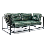 Диван Лофт Натуральная Винтажная кожа Зеленый Two Seat Encounter Leather Sofa варинант исполнения - 2 | Loft Concept в Саратове