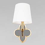 Бра с белым текстильным абажуром и фигурным основанием с зеркальной вставкой Vitorino варинант исполнения - 5 | Loft Concept в Саратове