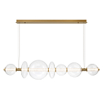 Подвесной светильник линейный с прозрачными стеклянными шарами разного диаметра Eurofase варинант исполнения - 11 | Loft Concept в Саратове