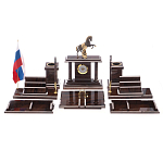 Настольный письменный набор из природного камня обсидиана с декором в виде Коня Team leader варинант исполнения - 1 | Loft Concept в Саратове