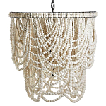 Двухъярусная люстра украшенная круглыми белыми бусинами Gradient Chandelier White варинант исполнения - 2 | Loft Concept в Саратове