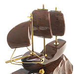 Часы настольные в виде парусника из натурального камня Обсидиан Sailboat Stone Clock варинант исполнения - 3 | Loft Concept в Саратове