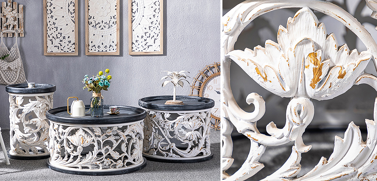 Приставной стол Fleurette Provence Black White Side Table 42 Приставной стол Fleurette Provence Black White Side Table 42 - Loft-Concept в Саратове