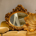 Зеркало настенное золотое с ажурным резным орнаментом Classic Ornament Mirror варинант исполнения - 3 | Loft Concept в Саратове