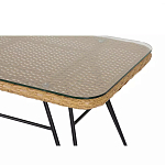 Журнальный столик с столешницей из ротанга и стекла Wicker Tabletop Under Glass варинант исполнения - 2 | Loft Concept в Саратове