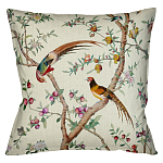 Подушка декоративная с изображением птиц в саду Beige Chinoiserie Birds in the Peach Orchard Cushion варинант исполнения - 1 | Loft Concept в Саратове