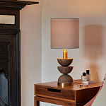 Настольная лампа с белым цилиндрическим абажуром на фигурном основании из полусфер Bewitchment варинант исполнения - 1 | Loft Concept в Саратове