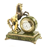 Часы настольные бронзовые с декором в виде коня Horse Stone Clock варинант исполнения - 4 | Loft Concept в Саратове