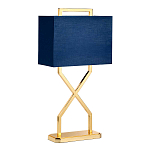 Настольная лампа с основанием из полированного золота и прямоугольным абажуром глубокого синего цвета Elstead Lighting варинант исполнения - 5 | Loft Concept в Саратове