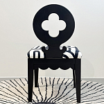 Дизайнерский стул с круглой деревянной спинкой Black and White Clover варинант исполнения - 3 | Loft Concept в Саратове