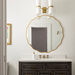 Золотое настенное зеркало Yvon Mirror варинант исполнения - 4 | Loft Concept в Саратове