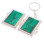 Зеркало брелок складное двухстороннее из натурального камня Малахит Stone Mirrors варинант исполнения - 2 | Loft Concept в Саратове