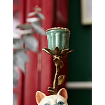 Подсвечник в виде кошки из фарфора с бронзовыми элементами Paradise Cat варинант исполнения - 7 | Loft Concept в Саратове