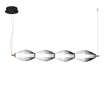 Подвесной светильник линейный в сочетании двух разных фактур стекла Enchanting варинант исполнения - 1 | Loft Concept в Саратове