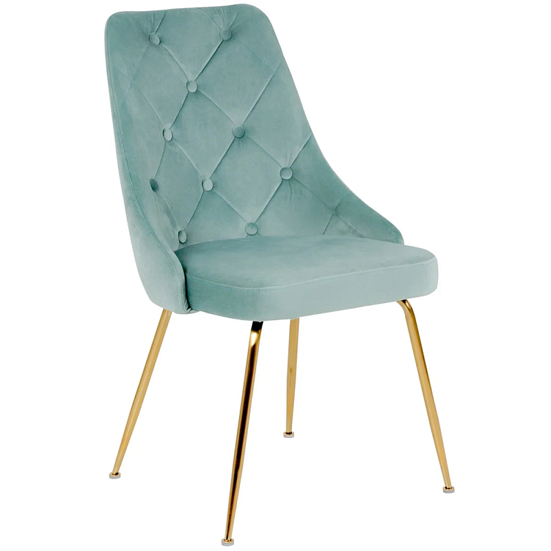 Стул в мятной велюровой обивке Ward Mint Velour Chair Мятный Золотой в Саратове | Loft Concept 