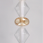 Подвесной светильник с вертикальной композицией из прозрачных и янтарных стеклянных шаров и ромбов Gabriel Scott Luna варинант исполнения - 14 | Loft Concept в Саратове