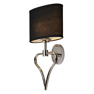 Бра для ванных комнат с черным тканевым абажуром овальной формы и декоративной вставкой в форме сердца Elstead Lighting