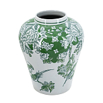 Ваза с зелеными цветочными и птичьими мотивами Vase Inspired by Nature варинант исполнения - 2 | Loft Concept в Саратове