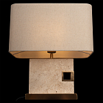 Настольная лампа с прямоугольным основанием из натурального камня c тканевым абажуром Lapis Tiburtinus варинант исполнения - 4 | Loft Concept в Саратове