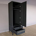 Узкий Шкаф Primo с 2 выдвижными ящиками Черный дуб варинант исполнения - 7 | Loft Concept в Саратове