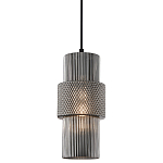 Подвесной светильник со стеклянным рифленым плафоном цилиндрической формы Eliara 13 варинант исполнения - 9 | Loft Concept в Саратове