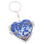 Зеркало брелок складное двухстороннее в форме сердца из натурального камня Лазурит Stone Mirrors варинант исполнения - 1 | Loft Concept в Саратове