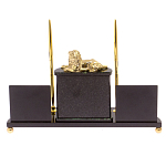 Настольный канцелярский набор из нефрита с декором в виде льва Golden Lion варинант исполнения - 3 | Loft Concept в Саратове