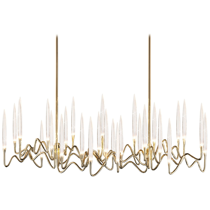 Люстра Chandelier Brass and Crystals Прозрачный Золотой в Саратове | Loft Concept 