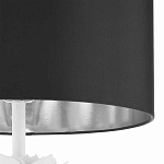 Торшер с декором в виде белого цветка магнолии на каркасе и черным абажуром White Magnolia варинант исполнения - 3 | Loft Concept в Саратове