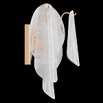 Бра из полупрозрачных овальных лепестков из стекла с металлическим основанием золотого цвета Nazaire Glass Lighting варинант исполнения - 2 | Loft Concept в Саратове