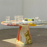 Дизайнерский журнальный стол с цветным орнаментом Unyly варинант исполнения - 2 | Loft Concept в Саратове