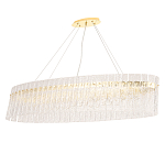 Люстра подвесная овальная с рельефными стеклянными панелями и золотым металлическим каркасом Textured Glass Chandelier варинант исполнения - 1 | Loft Concept в Саратове