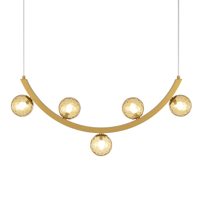 Люстра подвесная Ambre 3000К 12Вт Латунь Прозрачное Стекло в Саратове | Loft Concept 