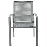 Стул темно-серый с высокой плетеной спинкой и сиденьем Braided Strength варинант исполнения - 1 | Loft Concept в Саратове