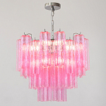 Элитная Люстра Textured Glass Pink Chandelier Ярко Розовое стекло варинант исполнения - 3 | Loft Concept в Саратове
