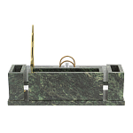 Настольный письменный набор из змеевика с подставкой под календарь и часами Successful Leader варинант исполнения - 3 | Loft Concept в Саратове