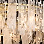 Люстра круглая с прозрачными стержнями разной длины Textured Glass Chandelier варинант исполнения - 5 | Loft Concept в Саратове