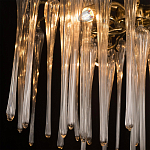 Люстра подвесная круглая в виде ветвей деревьев бронзового цвета с прозрачными подвесками-каплями Droplet Chandelier варинант исполнения - 6 | Loft Concept в Саратове