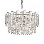 Круглая люстра с хрустальными подвесками на серебряном каркасе Gorgeous Crystal Light варинант исполнения - 10 | Loft Concept в Саратове