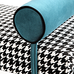 Банкетка Banquette PIED DE POULE с принтом гусиная лапка и синими подлокотниками  варинант исполнения - 3 | Loft Concept в Саратове