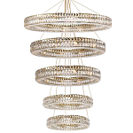 Многоярусная Люстра Elizabeth Золото Вертикальная композиция из пяти хрустальных светильников варинант исполнения - 1 | Loft Concept в Саратове