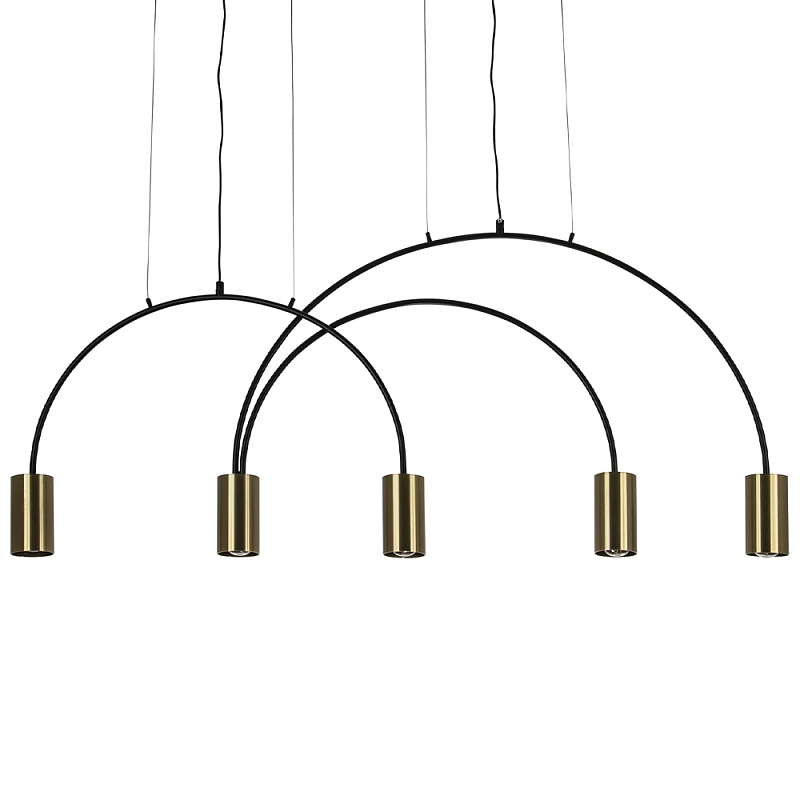 Линейный светильник с дугообразным каркасом Daviau Linear Arch Light 5 Латунь Черный Линейный светильник с дугообразным каркасом Daviau Linear Arch Light 5 Латунь Черный в Саратове | Loft Concept