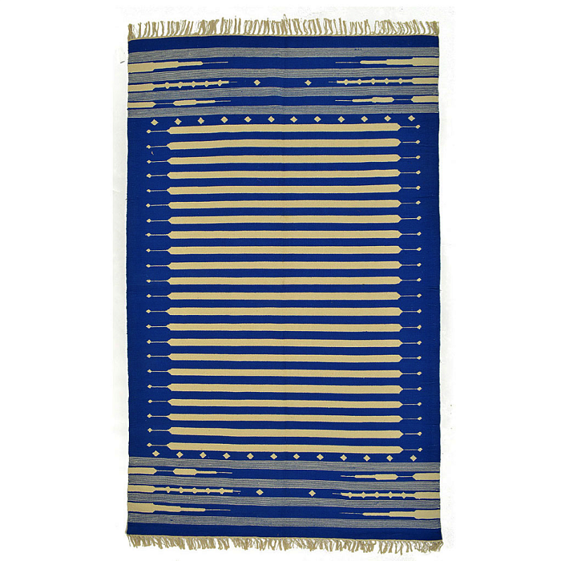 Ковер хлопок Келим Blue Stripe Синий в Саратове | Loft Concept 