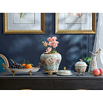 Кувшин с цветочным рисунком и бронзовой ручкой Blue Garden варинант исполнения - 4 | Loft Concept в Саратове