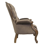 Кресло с мягкой обивкой из коричневого велюра на 4-х деревянных ножках Evelyn Classical Armchair варинант исполнения - 1 | Loft Concept в Саратове