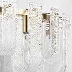 Бра с металлическим основанием золотого цвета и хрустальными подвесками Textured Glass варинант исполнения - 6 | Loft Concept в Саратове